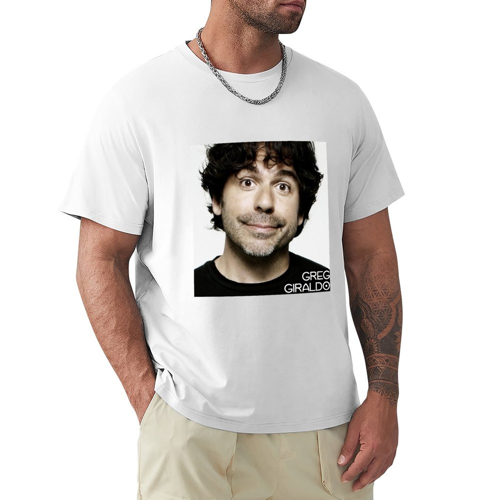 Greg Giraldo 남성용 속건성 티셔츠, 남자 흰색 티셔츠, 남자 의류